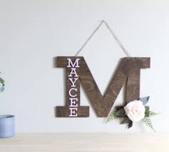 custom monogram wood signs wall decor