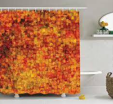 Turn your bathroom into a serene & calming place. Burnt Orange Shower Curtain Vintage Mosaic Background Quadratic Little Geometric Squares Faded Print Fabric Bathroom Decor Shower Curtains Aliexpress
