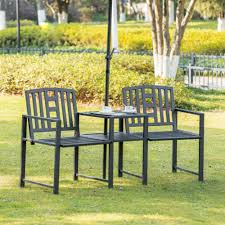 2 Person Double Metal Patio Chairs W