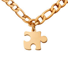 puzzle piece couple necklace
