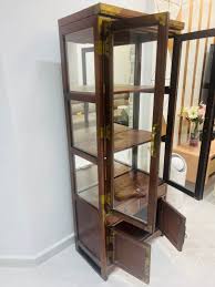 wooden display cabinet with gl