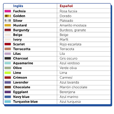 los colores en inglés y en español