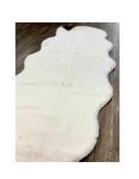 rugs viana faux rabbit fur white 2 x 6