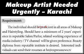 makeup artists job in express tv 2023