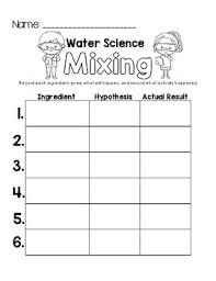 Each of these meals is missing something! Mixing With Water Science Worksheet By Little Learning Lane Tpt