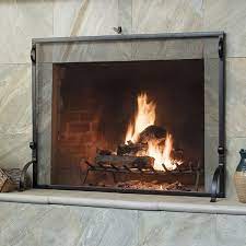 black wrought iron fireplace screen