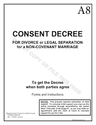 Consent Decree For Divorce Or Legal Separation In A Non