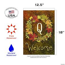 Fall Wreath Monogram Q Garden Flag
