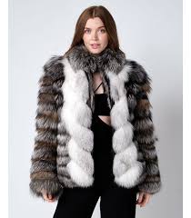 Color Block Fox Fur Jacket Fursource Com