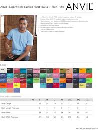 Custom Made Anvil Lightweight Fashion Short Sleeve T Shirt 980 Vinyl Or Glitter Print Customized All Colors