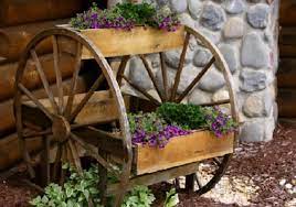 Old Wagon Wheel Planter Box Wagon