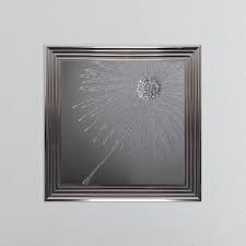 Silver Crushed Glass Dandelion Blowing