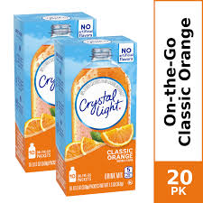 20 Packets Crystal Light Classic Orange Sugar Free On The Go Caffeine Free Powdered Drink Mix Walmart Com Walmart Com