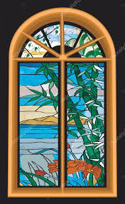 stained glass window stock vector image