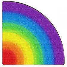 rainbow rug corner 6 w x 6 l