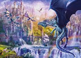 Dragon Castle Waterfalls Wallpaper Mural by Magic Murals