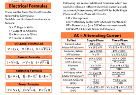 Electrical Formulas Ac Dc Circuits