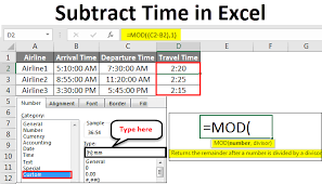 subtract time in excel excel formula