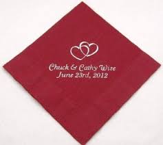 Emboss or stamp cocktail napkins  Easy DIY My Wedding Reception Ideas