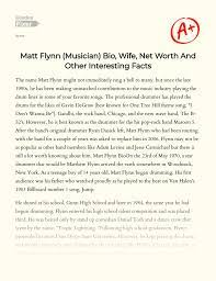 Matt Flynn (musician) Bio, Wife, Net ...