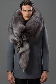 Fox Fur Scarf Mens Fur Collar Coat
