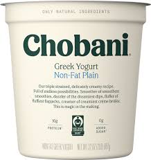 chobani yogurt non fat greek plain