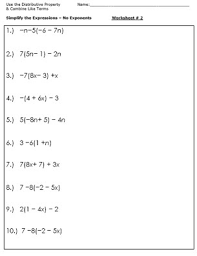 algebra worksheets for simplifying the