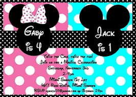 Mickey And Minnie Mouse Themed Party Invitations