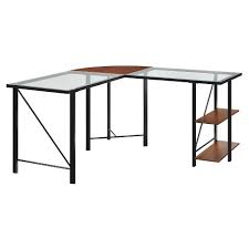 This is a piece of glass. Ember Glass Top L Desk Cherry Black Room Joy Target