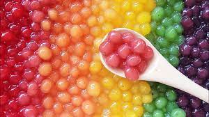 rainbow fruit boba made with real fruit