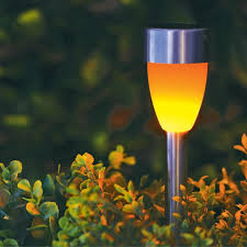 Solar Garden Stake Light Orange Led