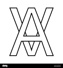 Logo sign av, va icon sign interlaced letters A, V vector logo av, va first  capital letters pattern alphabet a, v Stock Vector Image & Art - Alamy
