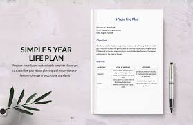 5 year life plan template in pdf free
