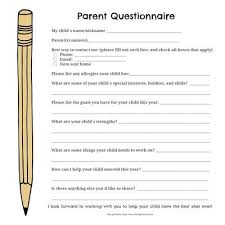 For Teachers A Back To School Parent Questionnaire Free Printable