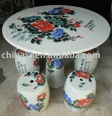 Chinese Peony Ceramic Garden Table
