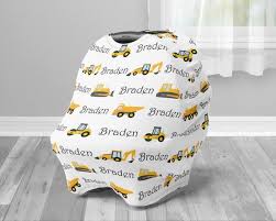 Construction Car Seat Canopy Cover Boy