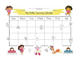 Dora The Explorer Potty Training Calendar Black White