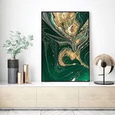 Nordic Creative Green Gold Foil Wall