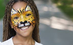 black with tiger face painting