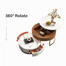 Nordic Round Coffee Table Set With Pull