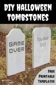 super easy diy halloween tombstones
