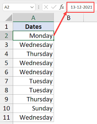 get day name from date in excel easy