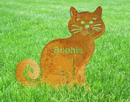 cat garden stake or wall art grave