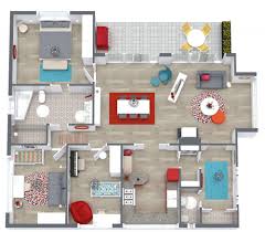 quirky and colorful 3 bedroom floor plan
