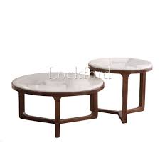 Leroy Round Faux Marble Coffee And Side