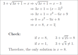 Irrational Equations Algebra