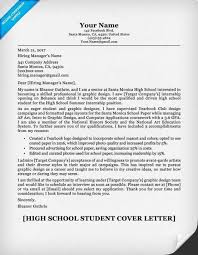 High School Cover Letter Template Cover Letter Writing For
