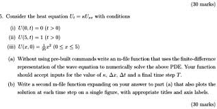 Solved Consider The Heat Equation U