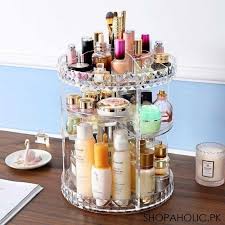 rotating acrylic cosmetic storage