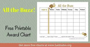 Free Weekly Award Chart All The Buzz For Kids Free